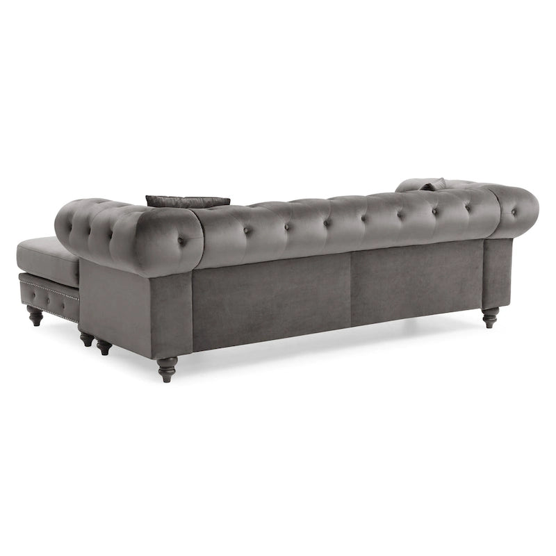 Nola Velvet Sofa with Chaise