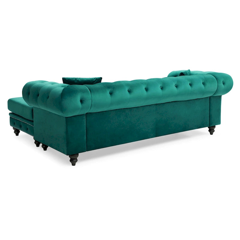 Nola Velvet Sofa with Chaise