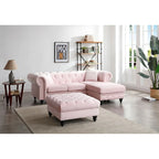 Nola Velvet Sofa with Chaise