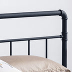 Industrial King Bed Frame - Black/Hammered Copper