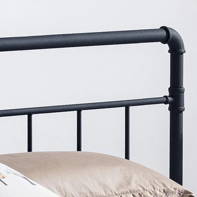 Industrial King Bed Frame - Black/Hammered Copper