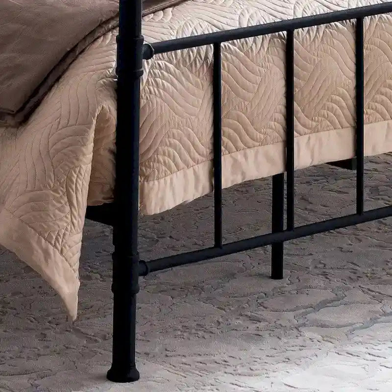 Industrial King Bed Frame - Black/Hammered Copper