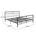 Industrial King Bed Frame - Black/Hammered Copper