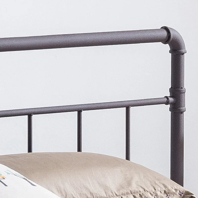 Industrial King Bed Frame - Black/Hammered Copper