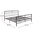 Industrial King Bed Frame - Black/Hammered Copper