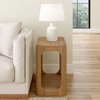 25-inch Rectangular Side Table with Storage Shelf