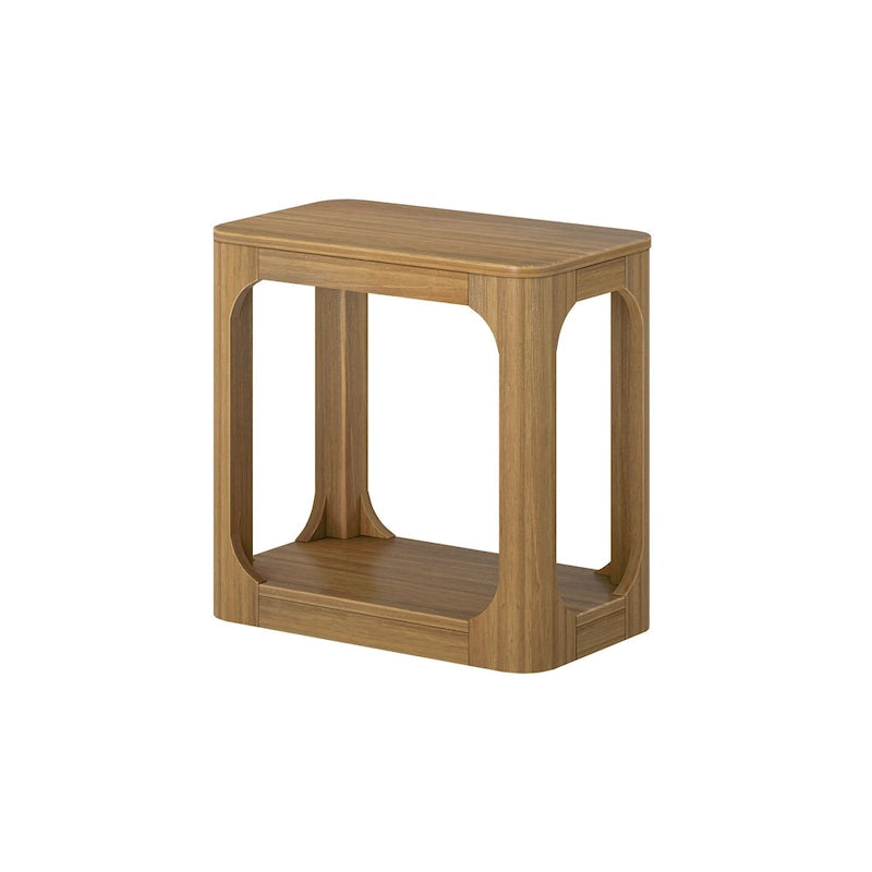 25-inch Rectangular Side Table with Storage Shelf