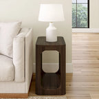 25-inch Rectangular Side Table with Storage Shelf