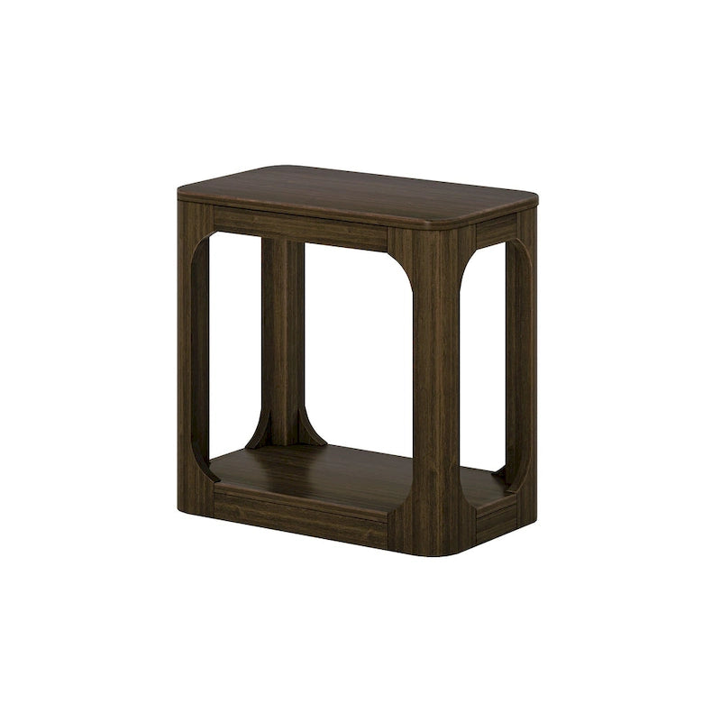 25-inch Rectangular Side Table with Storage Shelf