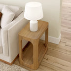 25-inch Rectangular Side Table with Storage Shelf