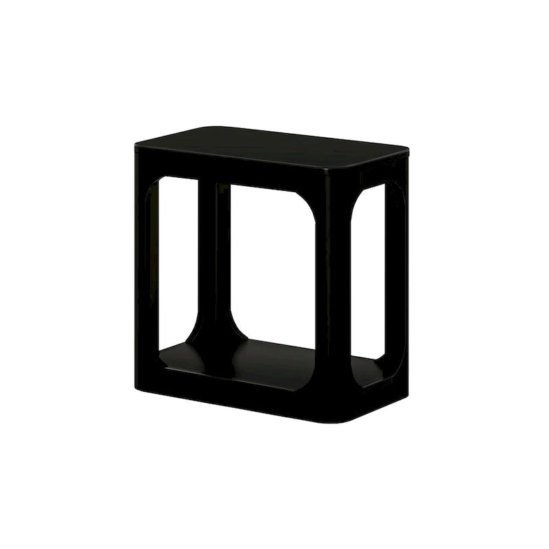 25-inch Rectangular Side Table with Storage Shelf