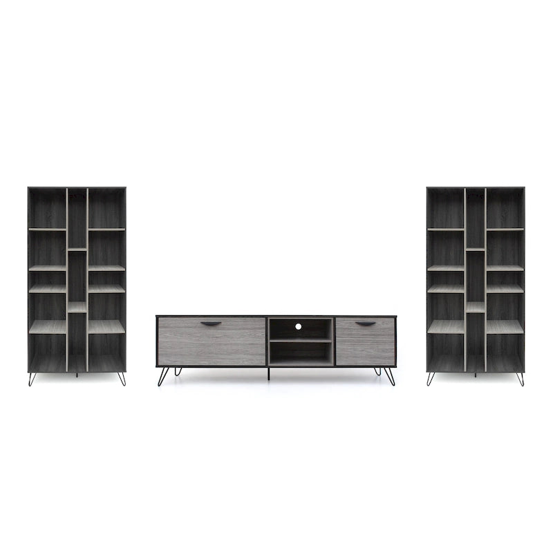 Bramhall 3-pc. Grey Faux Wood Entertainment Center Set by Christopher Knight Home