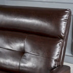 Brown Faux Leather 2-Seater Push-Back Recliner