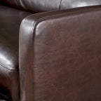 Brown Faux Leather 2-Seater Push-Back Recliner