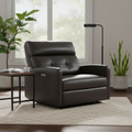 Brown Faux Leather 2-Seater Push-Back Recliner