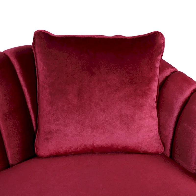 Contemporary Velvet 3-Seat Sofa with Channel Tufting