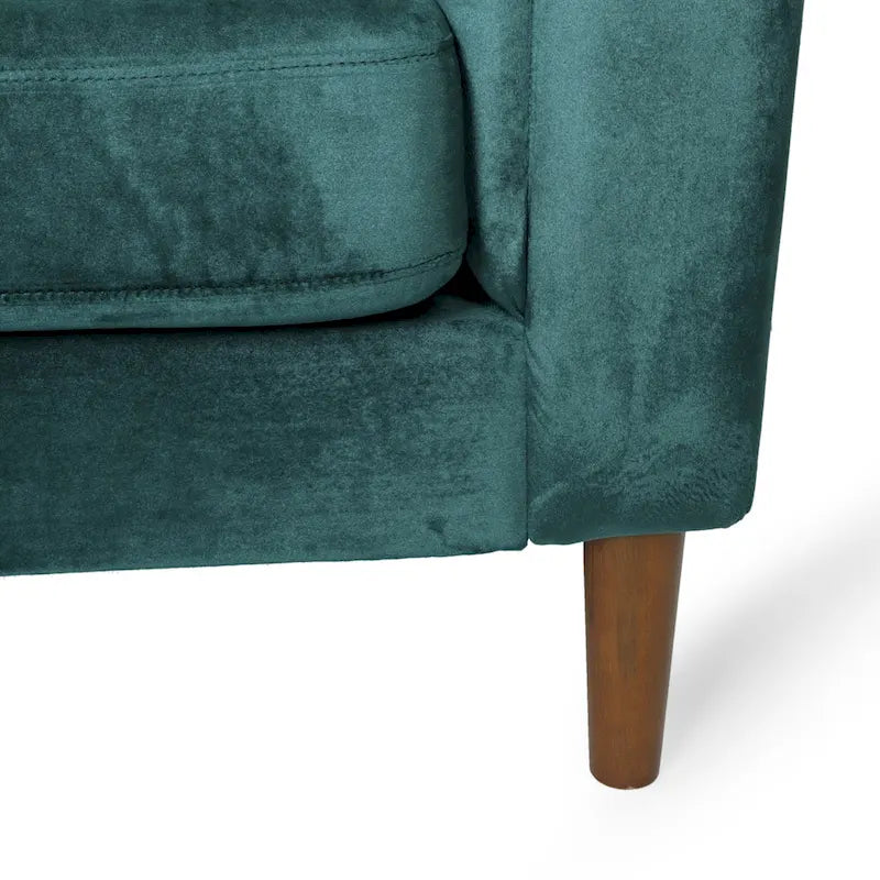 Contemporary Velvet 3-Seat Sofa with Channel Tufting