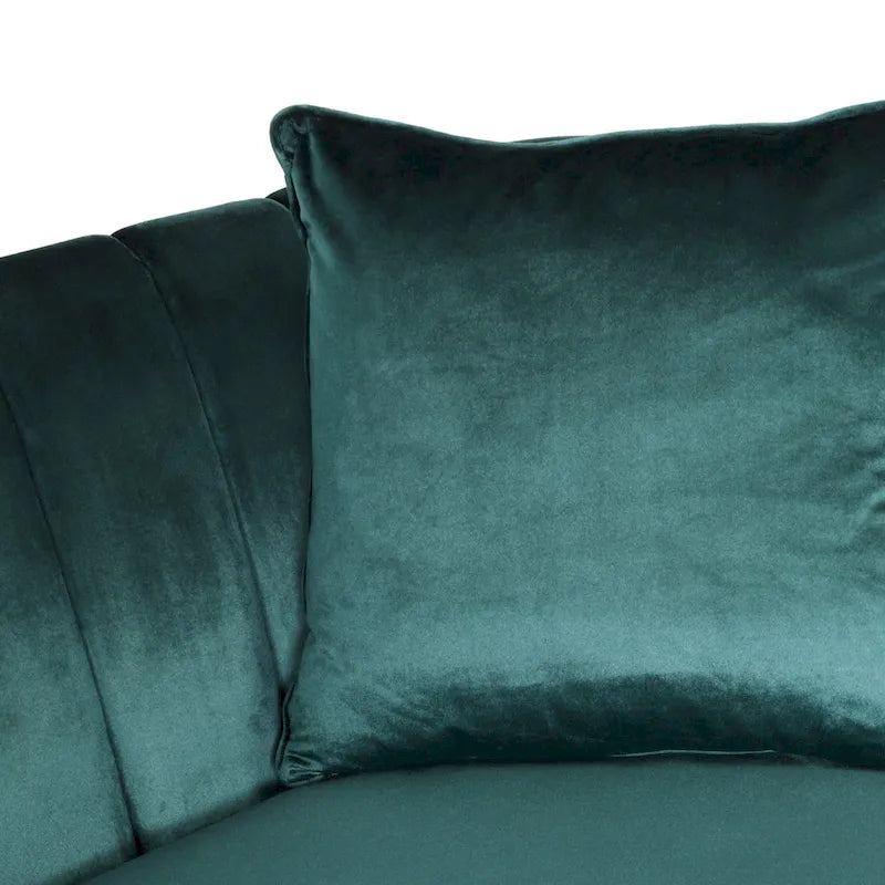 Contemporary Velvet 3-Seat Sofa with Channel Tufting