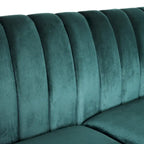 Contemporary Velvet 3-Seat Sofa with Channel Tufting