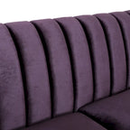 Contemporary Velvet 3-Seat Sofa with Channel Tufting