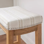 Linon Willamette Rustic Striped Cream Bar Stool