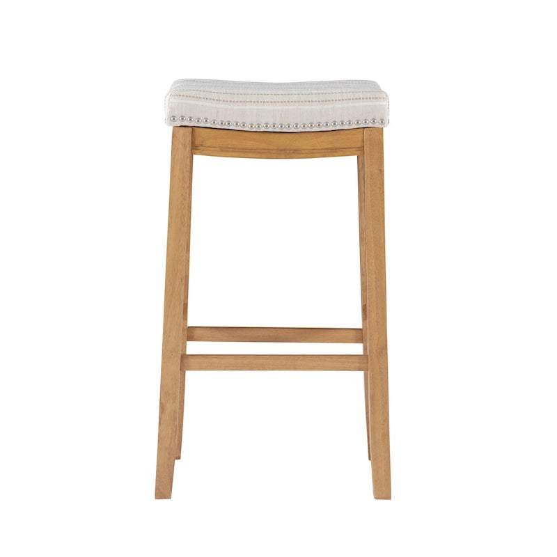 Linon Willamette Rustic Striped Cream Bar Stool
