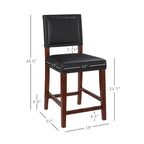 Linon Durlesti 24-inch Black Faux Leather Counter Stool