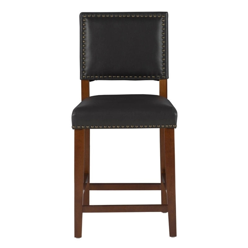 Linon Durlesti 24-inch Black Faux Leather Counter Stool
