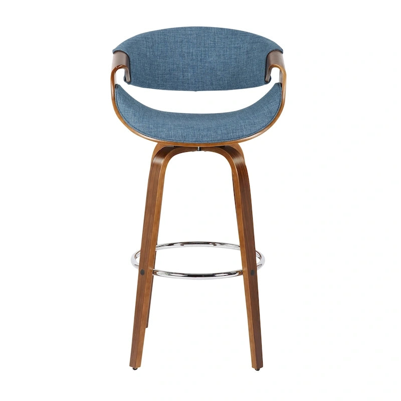 Carson Carrington Sauda 30 Fixed-Height Bar Stool with Bent Wood Legs and Round Footrest (Set of 2)
