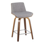 Carson Carrington Clemens 24 Fixed-Height Counter Stool with Bent Wood Legs & Square Footrest (Set of 2)