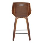 Carson Carrington Clemens 24 Fixed-Height Counter Stool with Bent Wood Legs & Square Footrest (Set of 2)