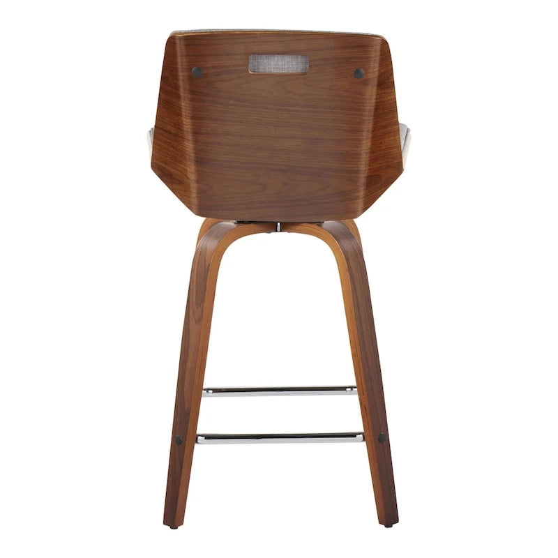 Carson Carrington Clemens 24 Fixed-Height Counter Stool with Bent Wood Legs & Square Footrest (Set of 2)