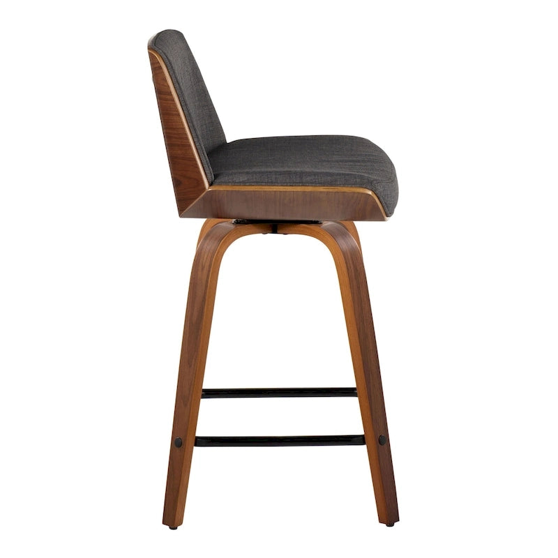 Carson Carrington Clemens 24 Fixed-Height Counter Stool with Bent Wood Legs & Square Footrest (Set of 2)