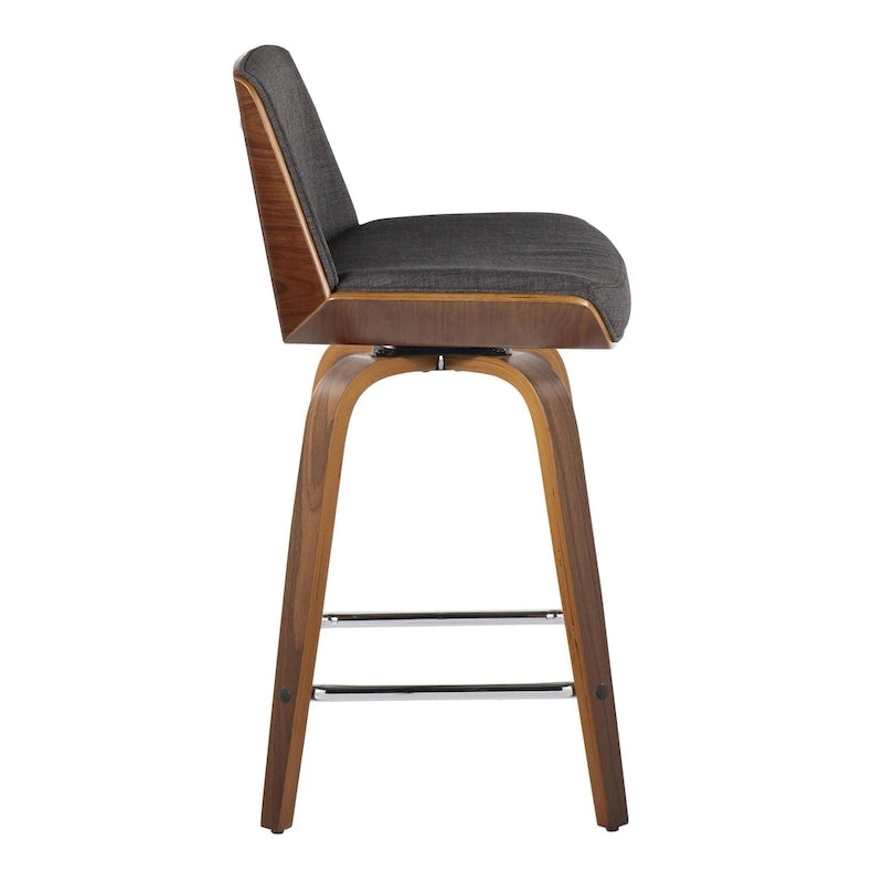 Carson Carrington Clemens 24 Fixed-Height Counter Stool with Bent Wood Legs & Square Footrest (Set of 2)