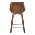 Carson Carrington Clemens 24 Fixed-Height Counter Stool with Bent Wood Legs & Square Footrest (Set of 2)