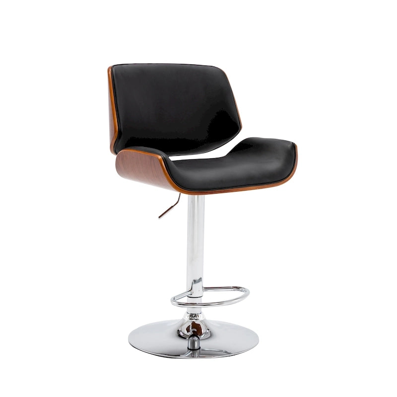 Porthos Home Oriole Height Adjustable Bar Stool, PU Upholstery, Chrome Base