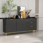 Timechee Mid-century Modern Dresser with Gold Legs
