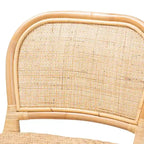 Adrena Modern Bohemian Natural Brown Rattan Stool