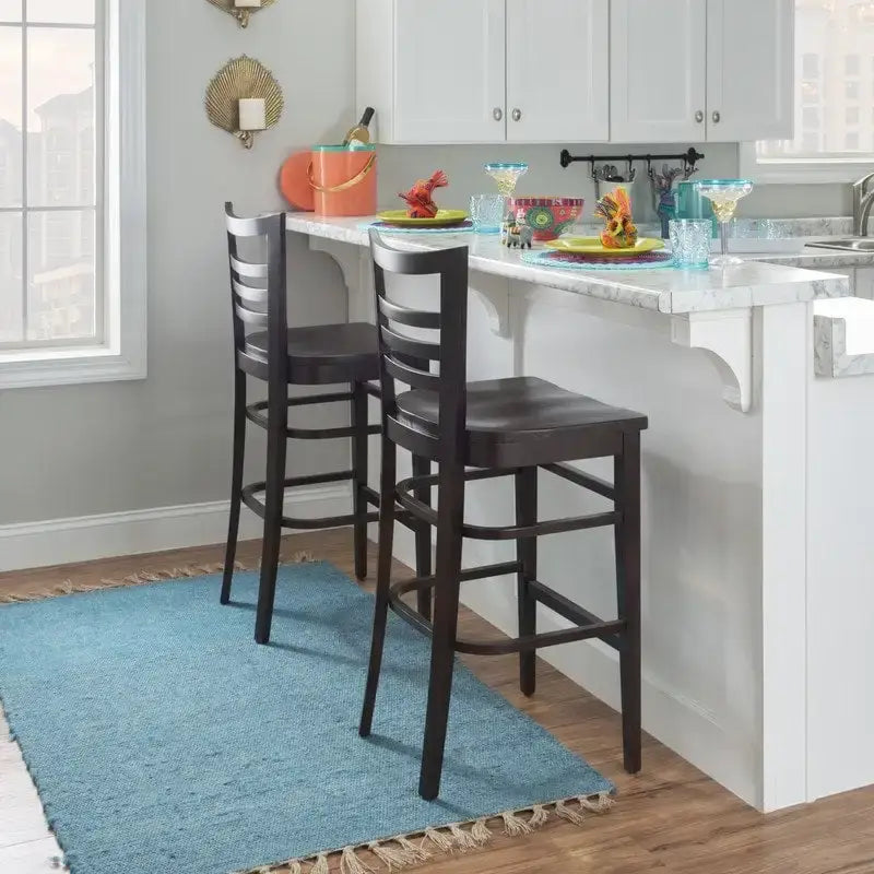 Heathcliff Rustic Solid Wood Barstool (Set of 2)