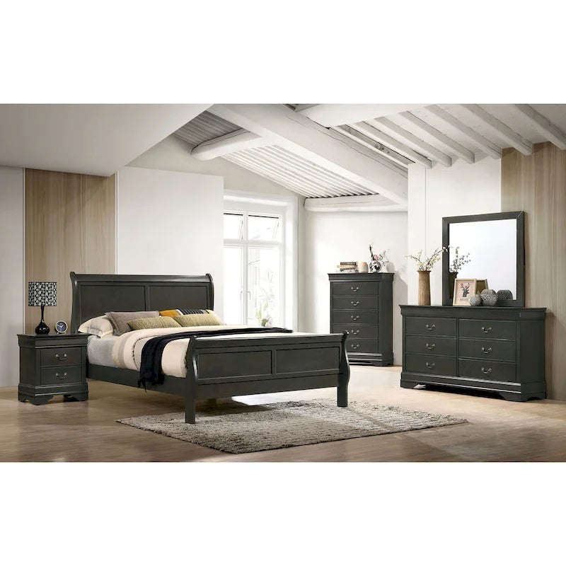 Lavina Transitional 2-piece 8-Drawer Solid Wood Dresser and Mirror Set by Furniture of America