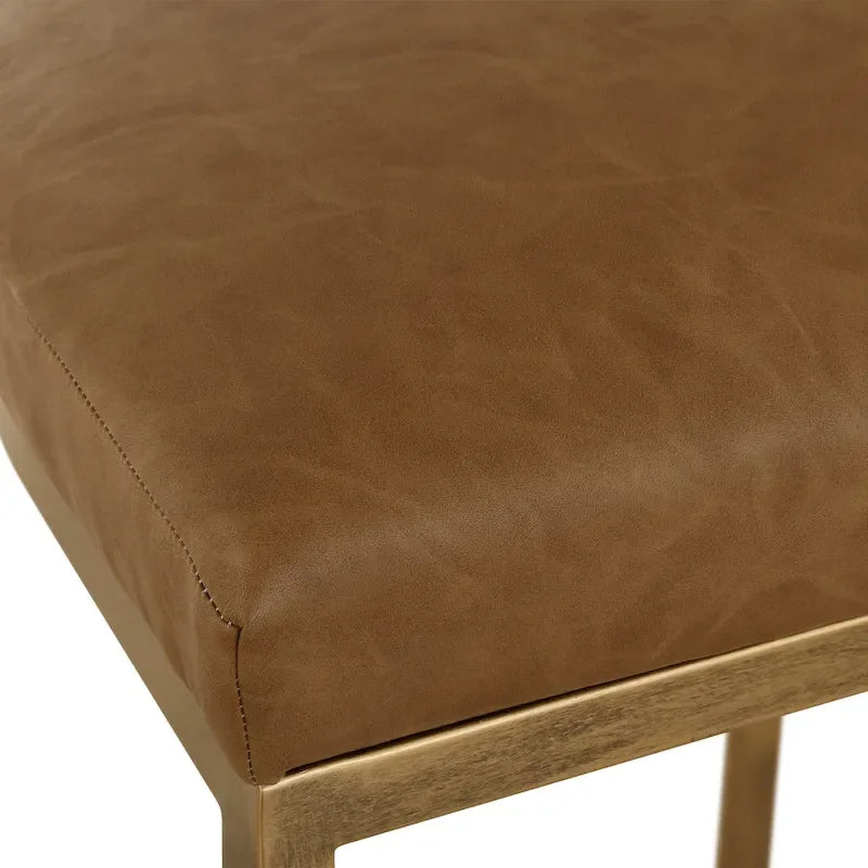 Counter Stool - Gold & Camel - Half-Moon Base
