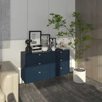 Dresser - 6 Drawers - Gold Legs with Honeycomb Pattern
