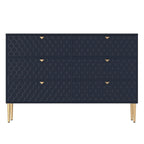 Dresser - 6 Drawers - Gold Legs with Honeycomb Pattern