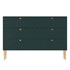 Dresser - 6 Drawers - Gold Legs with Honeycomb Pattern
