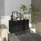Dresser - 6 Drawers - Gold Legs with Honeycomb Pattern