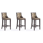 Manhattan Comfort Fifth Avenue 45 in. Walnut Beech Wood Bar Stool (Set of 3)