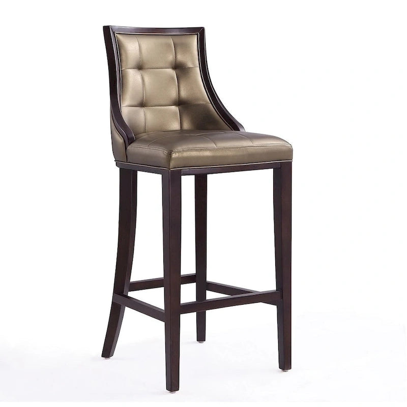 Manhattan Comfort Fifth Avenue 45 in. Walnut Beech Wood Bar Stool (Set of 3)