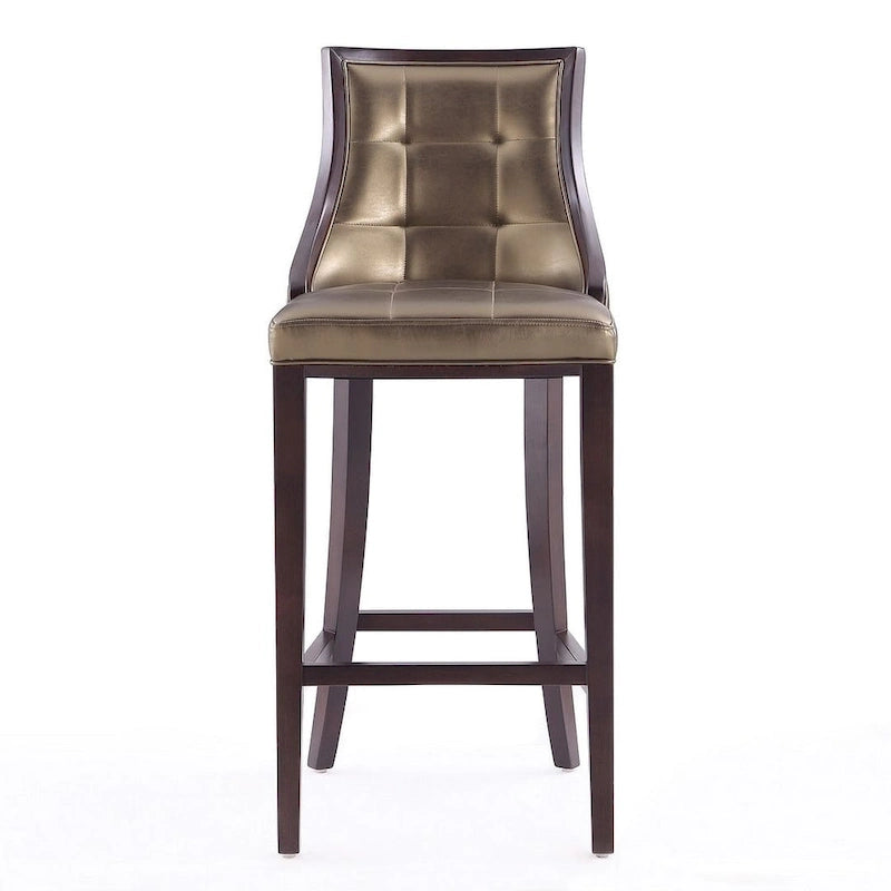 Manhattan Comfort Fifth Avenue 45 in. Walnut Beech Wood Bar Stool (Set of 3)