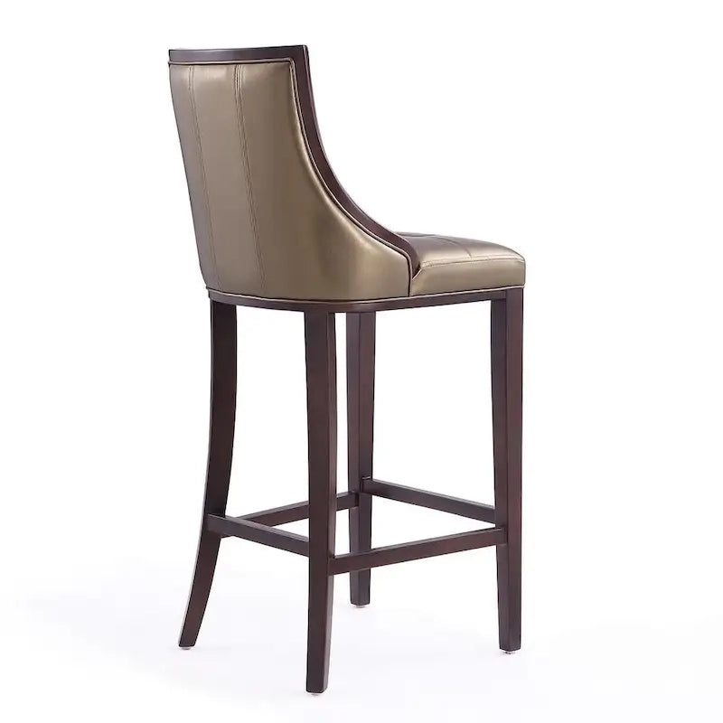 Manhattan Comfort Fifth Avenue 45 in. Walnut Beech Wood Bar Stool (Set of 3)