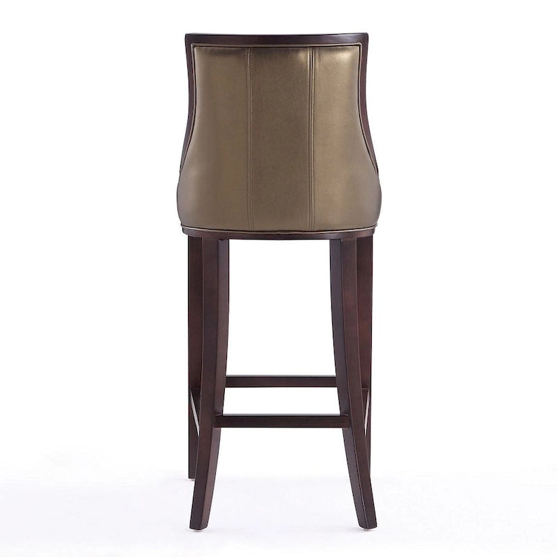 Manhattan Comfort Fifth Avenue 45 in. Walnut Beech Wood Bar Stool (Set of 3)